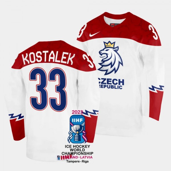 Czechia #33 Jan Kostalek 2023 IIHF World Champions...