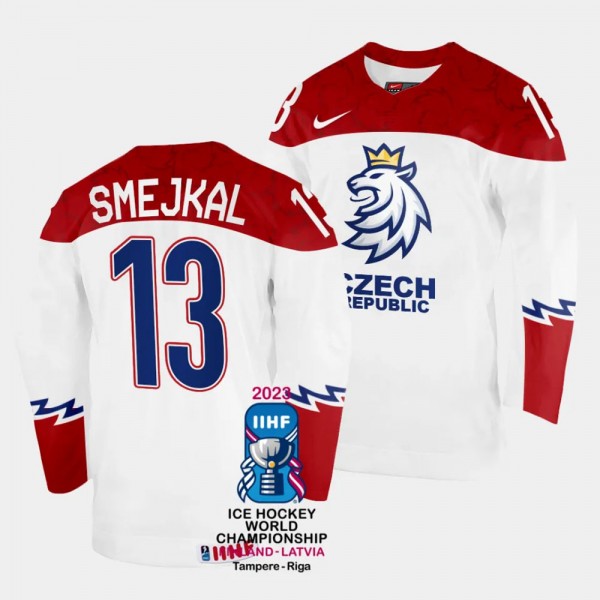 Czechia #13 Jiri Smejkal 2023 IIHF World Championship Home Jersey White