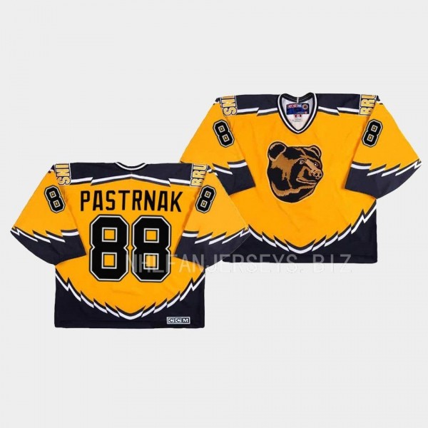 David Pastrnak Boston Bruins Throwback Gold #88 Je...