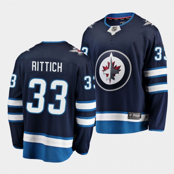 David Rittich Winnipeg Jets Home Navy Breakaway Pl...