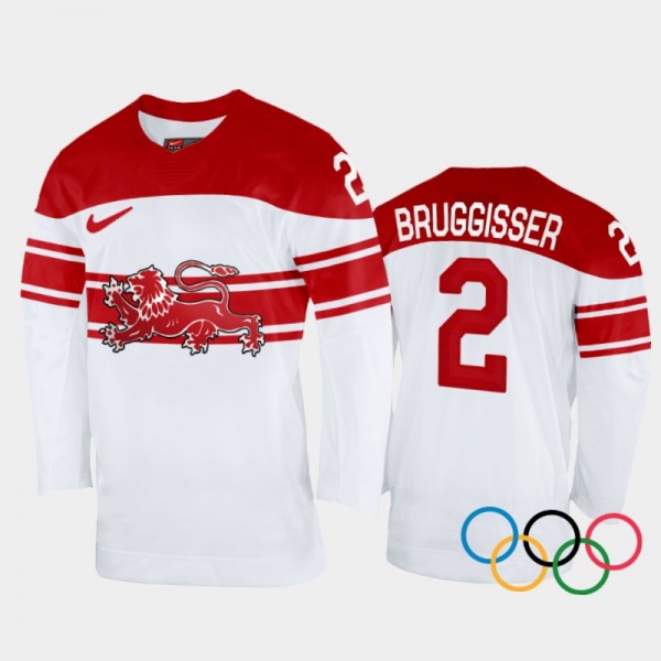 Phillip Bruggisser Denmark Hockey White Home Jerse...