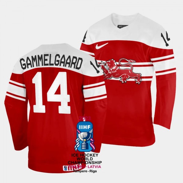 Denmark #14 Jacob Gammelgaard 2023 IIHF World Cham...