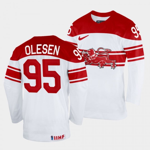 Denmark Hockey #95 Nick Olesen 2022 IIHF World Cha...