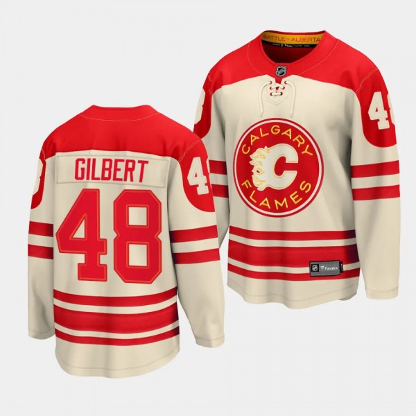Calgary Flames Dennis Gilbert 2023 NHL Heritage Classic Cream Premier Breakaway Player Jersey Men's