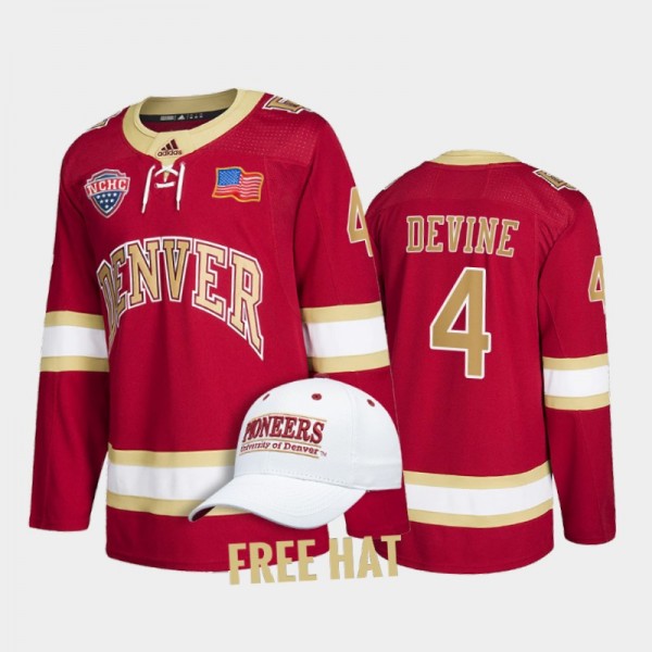 Jack Devine #4 Denver Pioneers 2022 College Hockey...