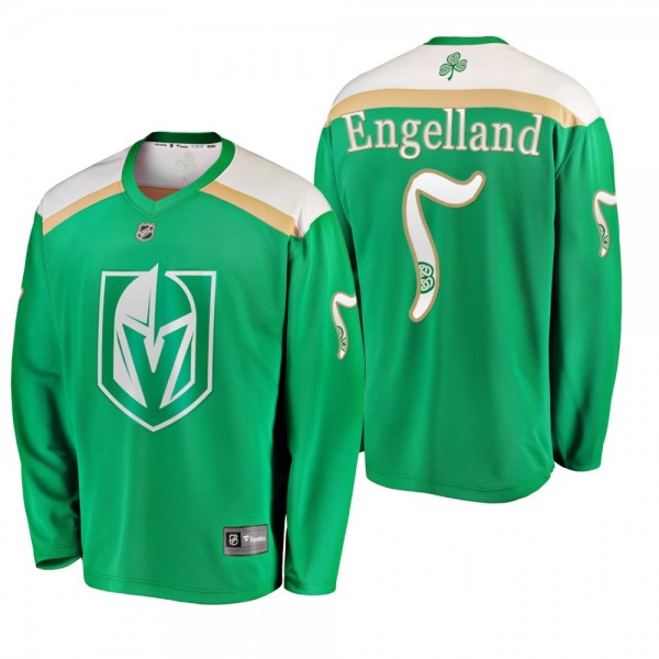 Vegas Golden Knights Deryk Engelland #5 2019 St. Patrick's Day Green Fanatics Branded Replica Jersey