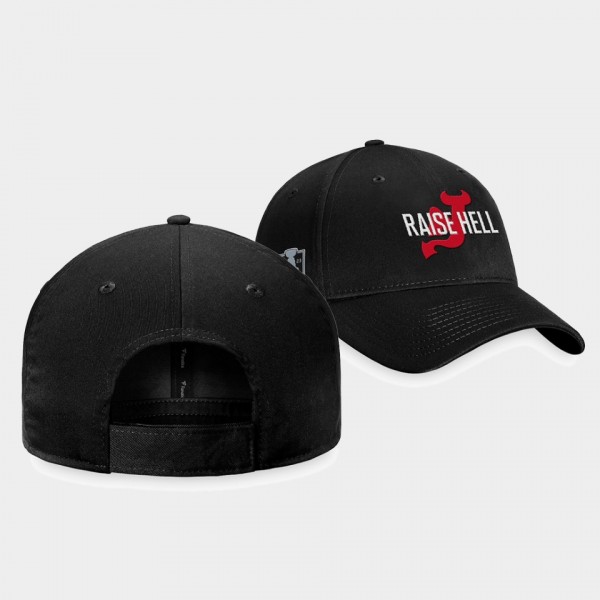New Jersey Devils 2023 Stanley Cup Playoffs Black Slogan Raise Hell Adjustable Hat