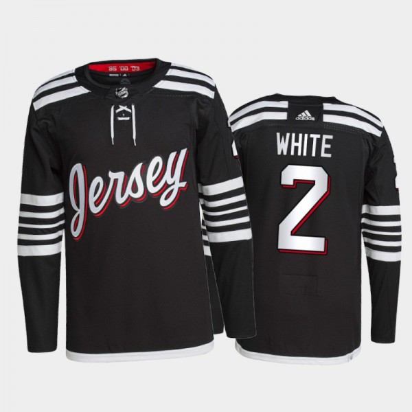 2021-22 New Jersey Devils Colton White Alternate Jersey Black Primegreen Authentic Pro Uniform