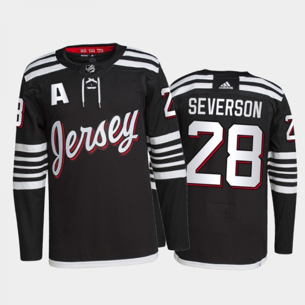 2021-22 New Jersey Devils Damon Severson Alternate Jersey Black Authentic Pro Uniform