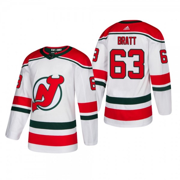 Men's New Jersey Devils Jesper Bratt #63 2019 Alte...