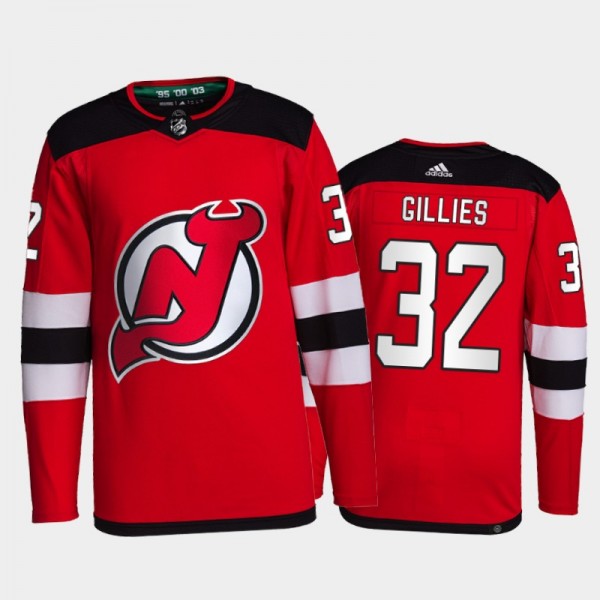 Jon Gillies New Jersey Devils Home Jersey 2021-22 Red #32 Authentic Primegreen Uniform