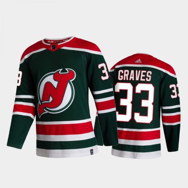 New Jersey Devils Ryan Graves #33 2021 Reverse Ret...
