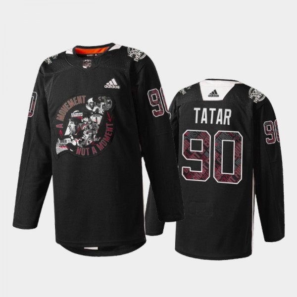 Tomas Tatar New Jersey Devils Black History Month 2022 Jersey Black #90 Warm-up