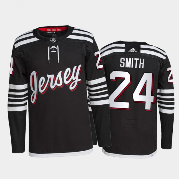 2021-22 New Jersey Devils Ty Smith Alternate Jersey Black Primegreen Authentic Pro Uniform