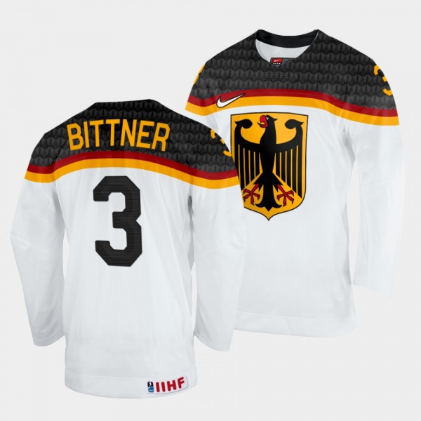 Germany 2022 IIHF World Championship Dominik Bittner #3 White Jersey Home