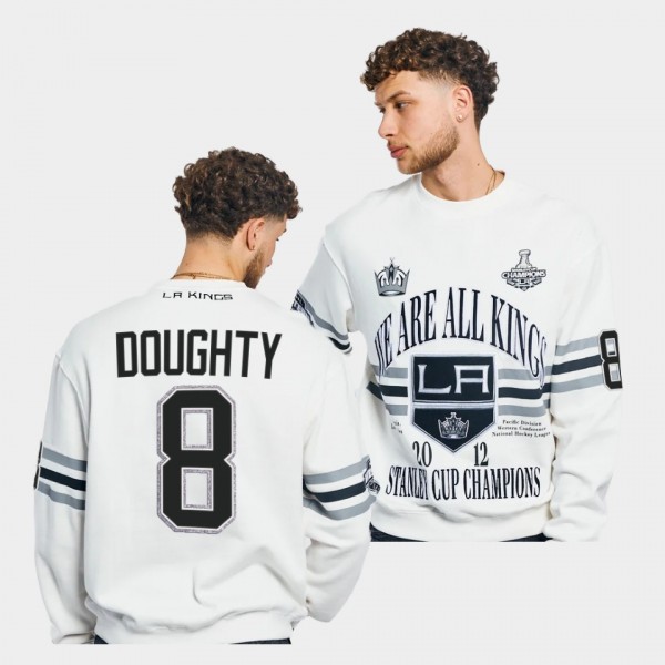 Los Angeles Kings Drew Doughty We Are All Kings #8 White Crew Sweatshirt