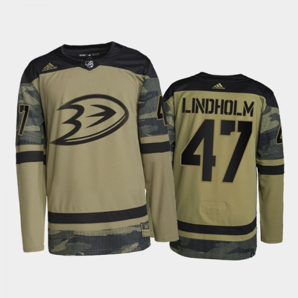 Hampus Lindholm Anaheim Ducks Military Appreciation Jersey Camo #47 Authentic Practice