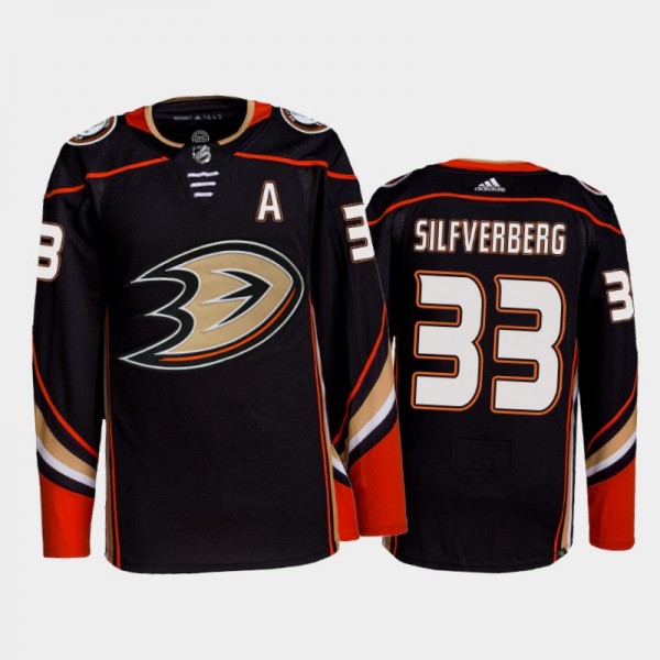 Jakob Silfverberg Anaheim Ducks Home Jersey 2021-22 Black #33 Authentic Primegreen Uniform