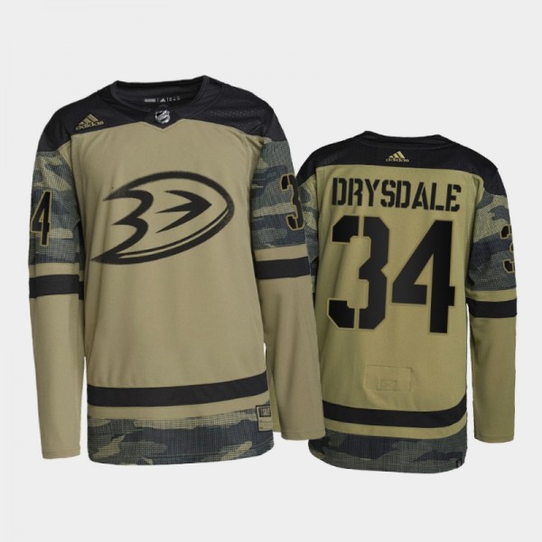 Jamie Drysdale Anaheim Ducks Military Appreciation Jersey Camo #34 Authentic Practice