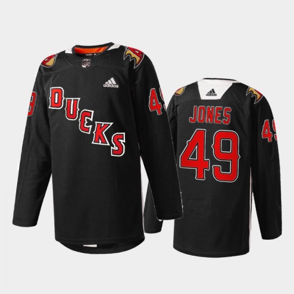 Anaheim Ducks Max Jones #49 2022 Angels Night Jersey Black Practice