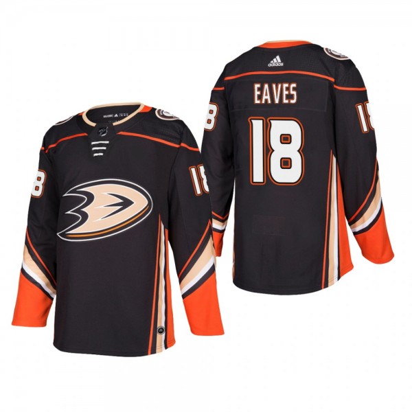 Men's Anaheim Ducks Patrick Eaves #18 Home Black Authentic Player Cheap Jersey