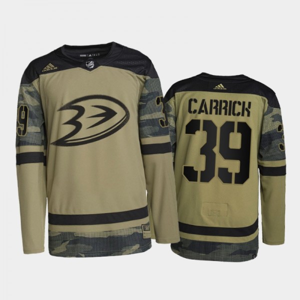 Sam Carrick Anaheim Ducks Military Appreciation Jersey Camo #39 Authentic Practice