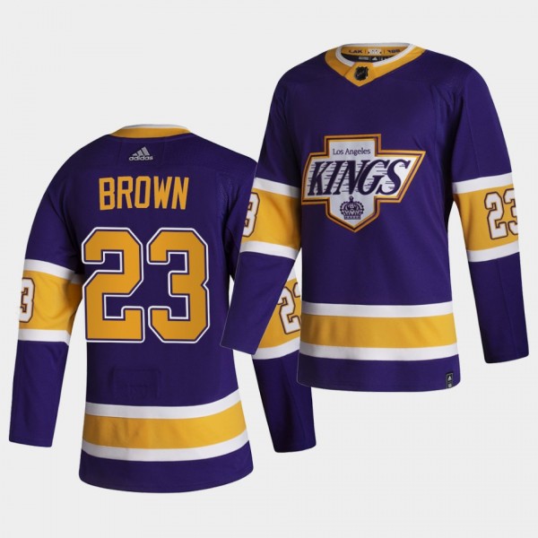 Los Angeles Kings 2021 Reverse Retro Dustin Brown Purple Authentic Jersey