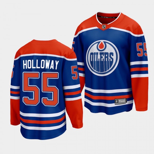 Dylan Holloway Edmonton Oilers 2022-23 Home Royal Premier Jersey Men's