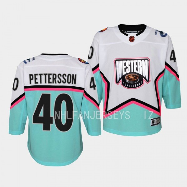 Vancouver Canucks #40 Elias Pettersson 2023 NHL All-Star Western Conference Premier White Youth Jersey
