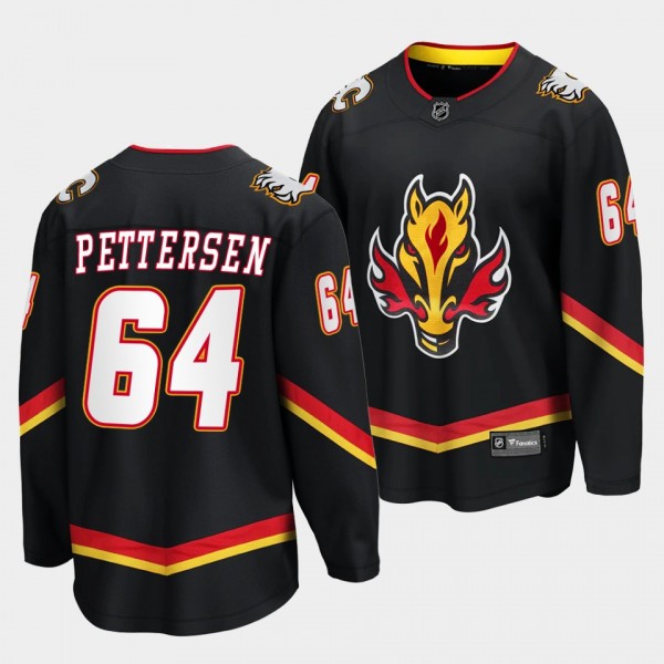 Calgary Flames #64 Emilio Pettersen Alternate 2022-23 Black Breakaway Player Jersey