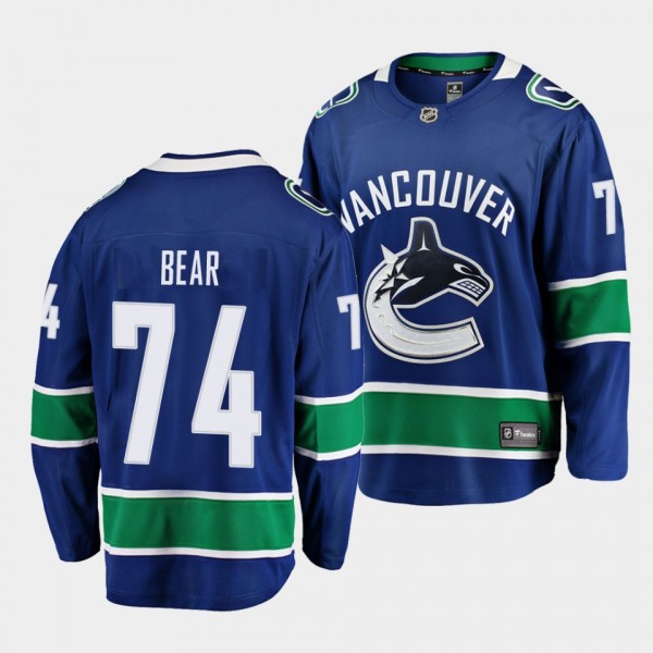 Vancouver Canucks Ethan Bear Home Blue Jersey