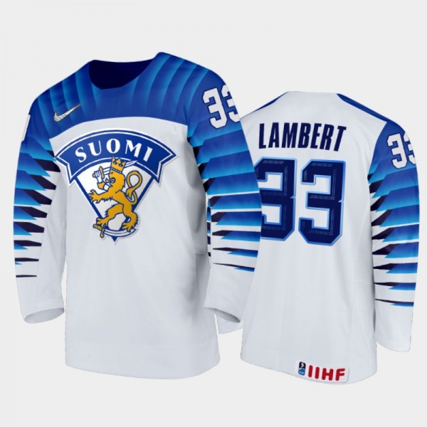 Brad Lambert Finland Hockey White Home Jersey 2022...