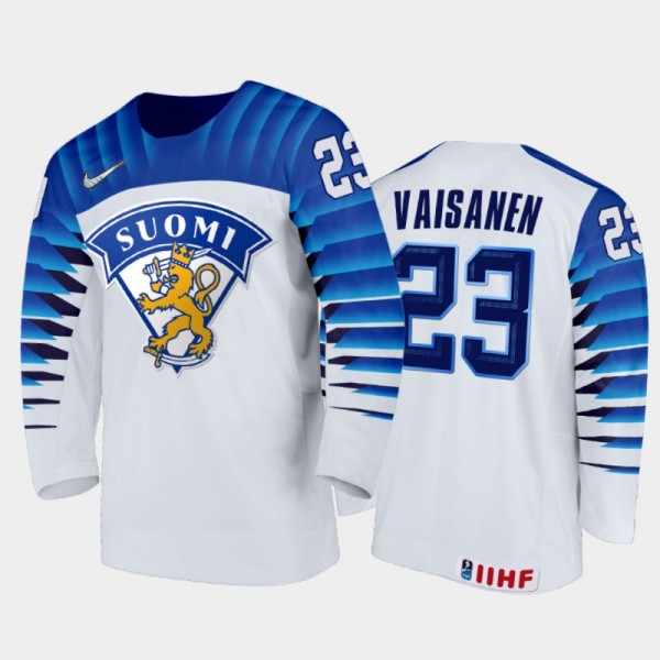 Kalle Vaisanen Finland Hockey White Home Jersey 20...
