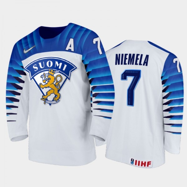 Topi Niemela Finland Hockey White Home Jersey 2022...