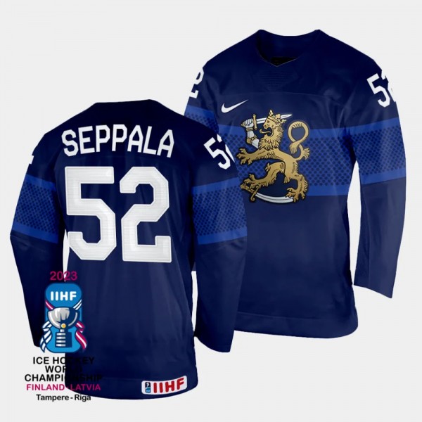 Finland #52 Mikael Seppala 2023 IIHF World Champio...