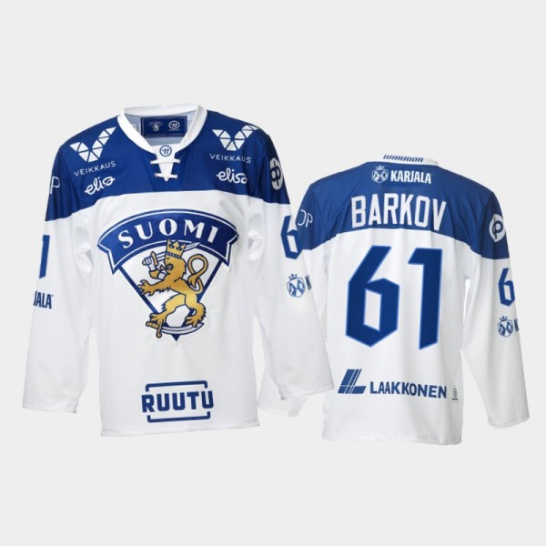 Finland Team Aleksander Barkov 2021-22 Home White ...