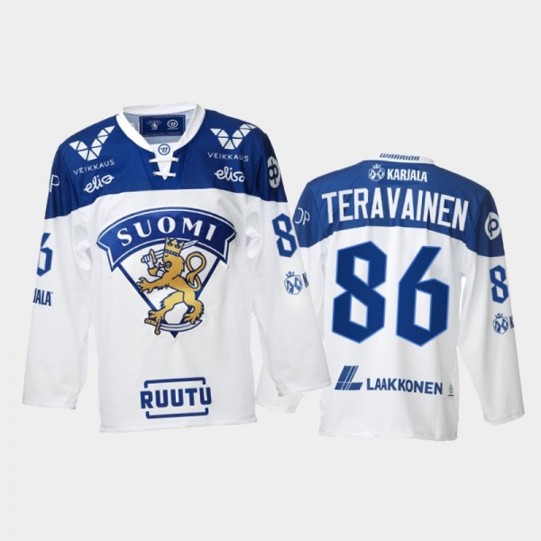 Finland Team Teuvo Teravainen 2021-22 Home White H...