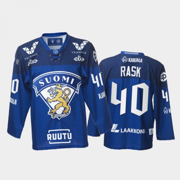 Tuukka Rask Finland Team Blue Hockey Jersey 2021-2...