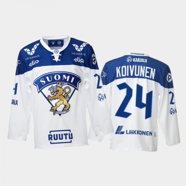 Finland Team Ville Koivunen 2021-22 Home White Hoc...