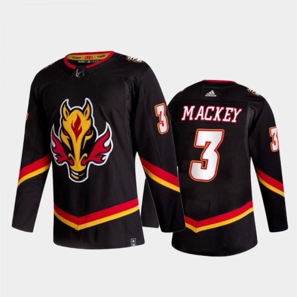 Calgary Flames Connor Mackey #3 2021 Reverse Retro...