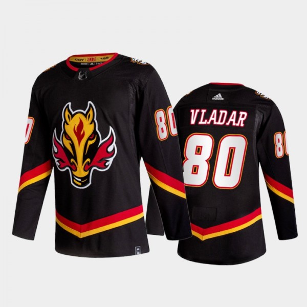 Calgary Flames Dan Vladar #80 2021 Reverse Retro Black Special Edition Jersey