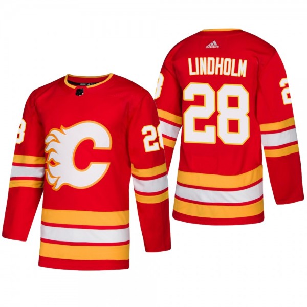 Men's Calgary Flames Elias Lindholm #28 2018-19 Al...