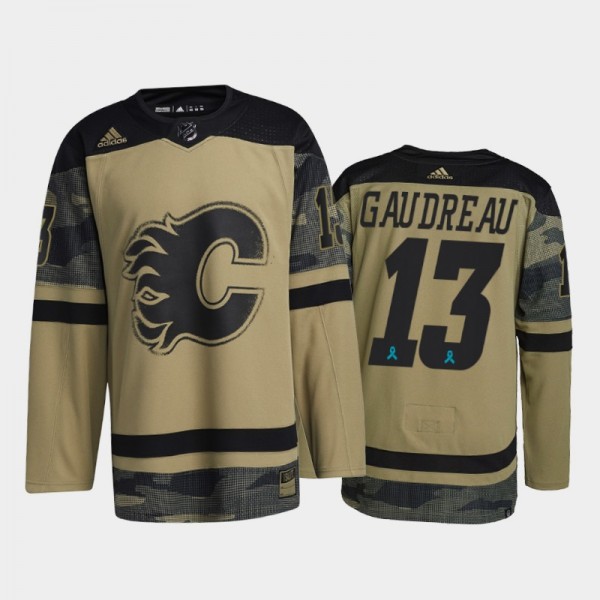 Calgary Flames Johnny Gaudreau 2021 CAF Night #13 Jersey Camo Canadian Armed Force