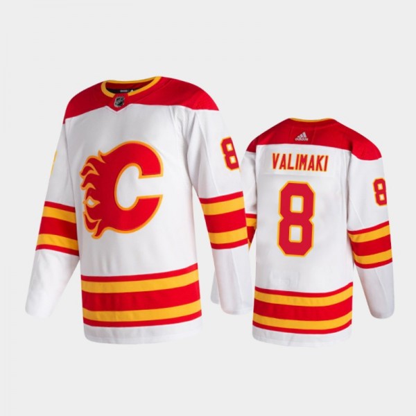 Calgary Flames Juuso Valimaki #8 Away White 2020-2...