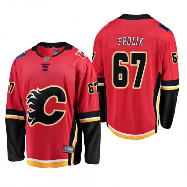 Men's Calgary Flames Michael Frolik #67 Home Red B...