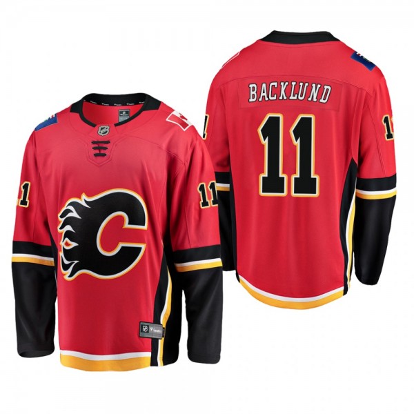Men's Calgary Flames Mikael Backlund #11 Home Red ...