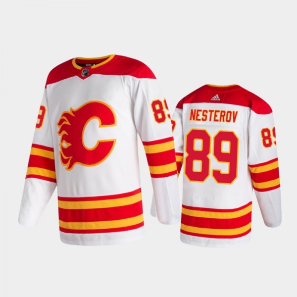 Calgary Flames Nikita Nesterov #89 Away White 2020...
