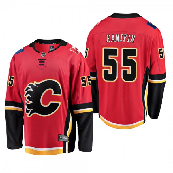 Men's Calgary Flames Noah Hanifin #55 Home Red Breakaway Player Cheap Jersey