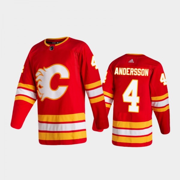 Calgary Flames Rasmus Andersson #4 Home Red 2020-2...