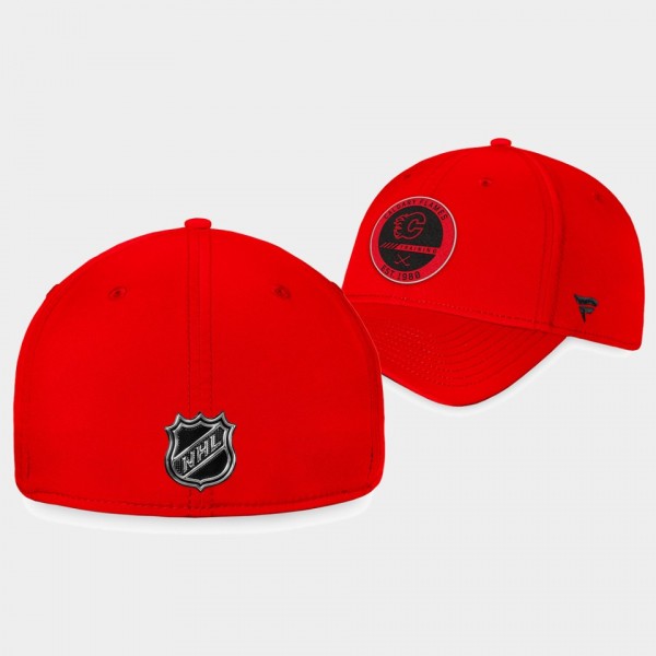 Calgary Flames Training Camp Practice Red Authentic Pro Flex Hat